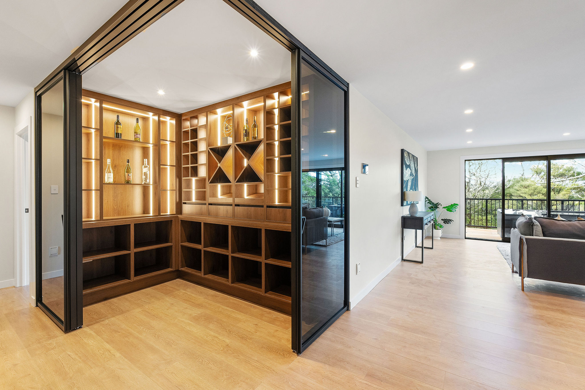 Integrated bar and display joinery