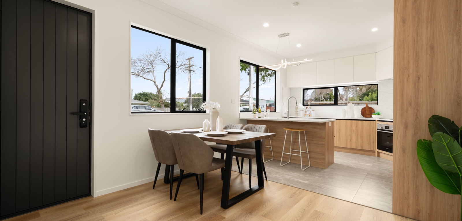 Open dining area within the completed home