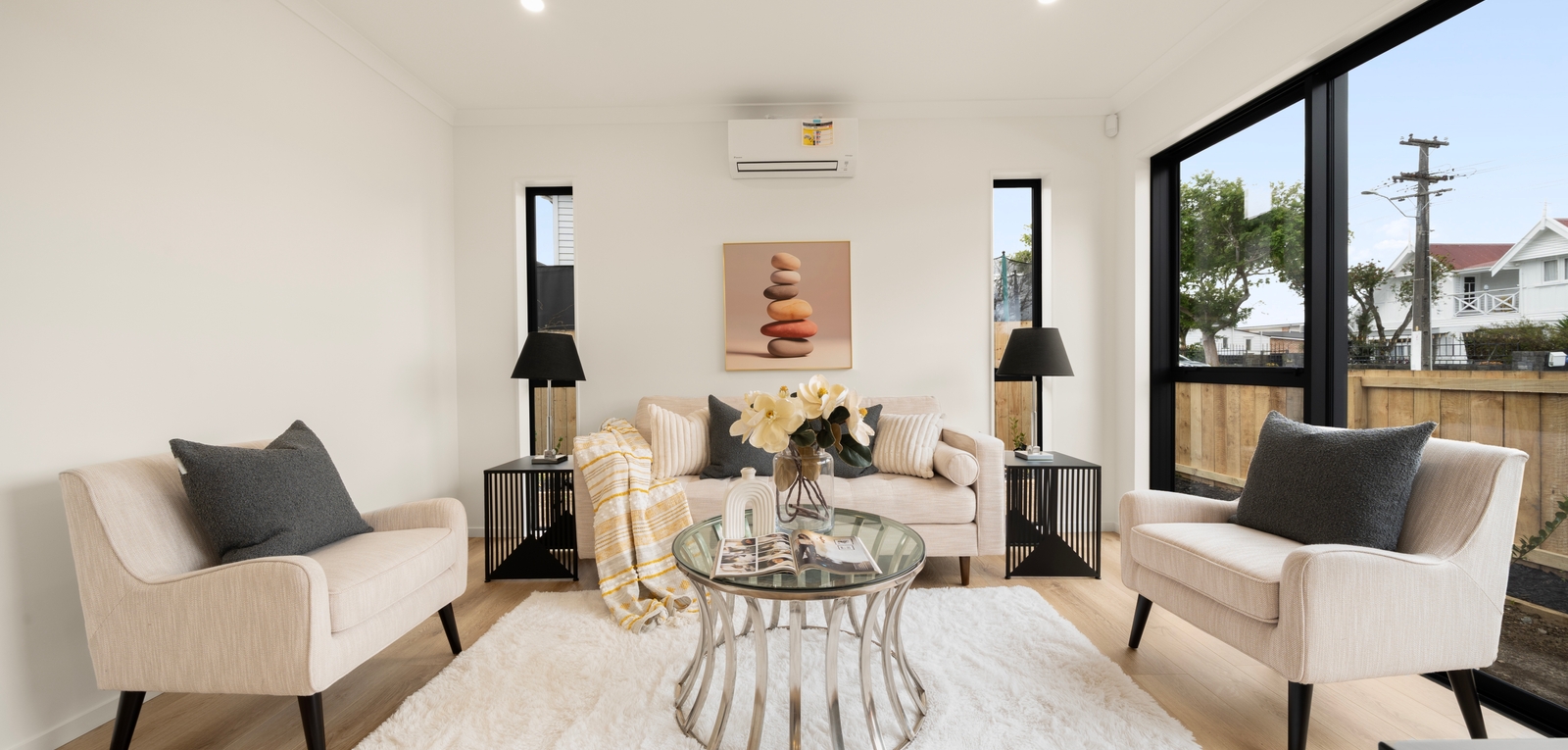 Living room with generous natural light