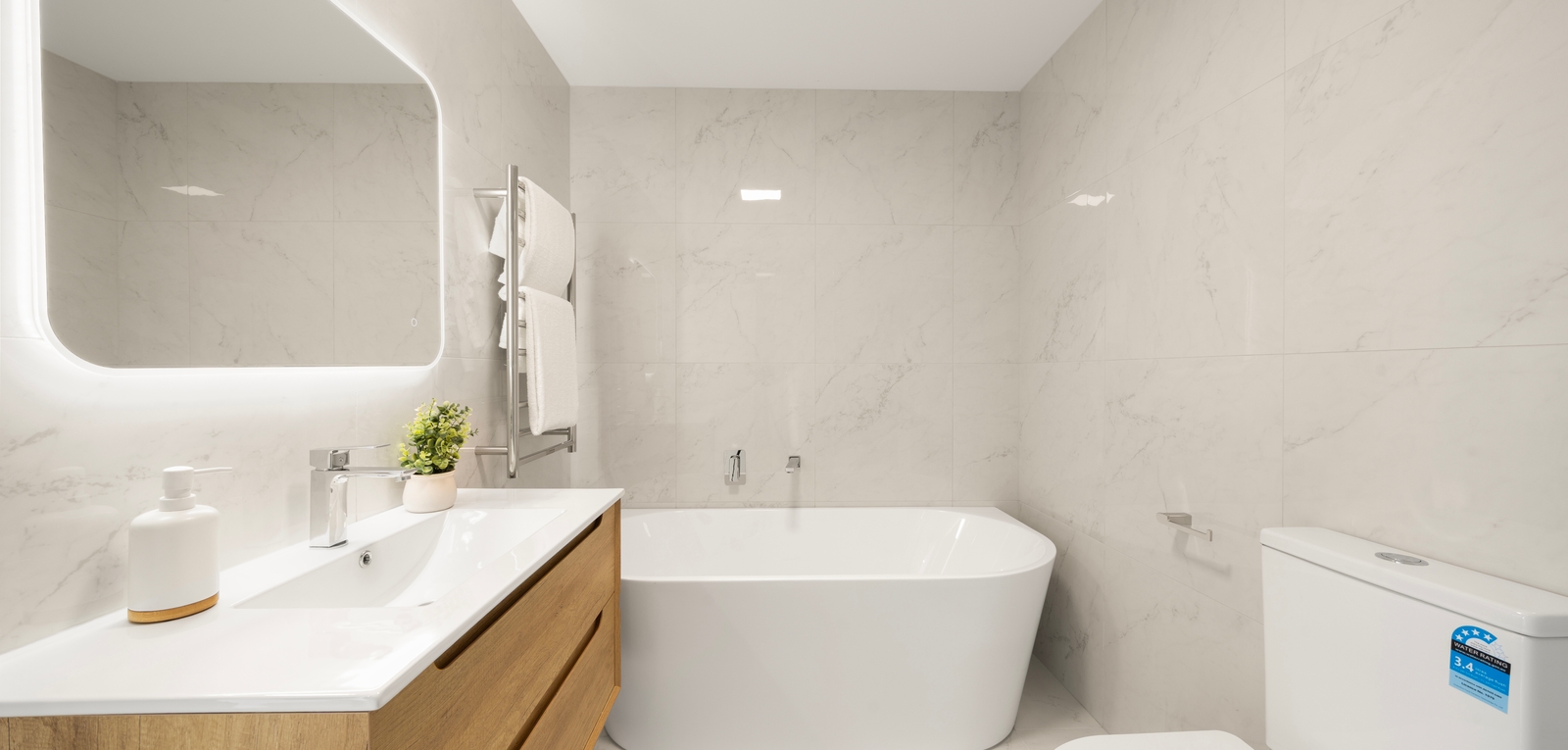 Contemporary bathroom within the completed development