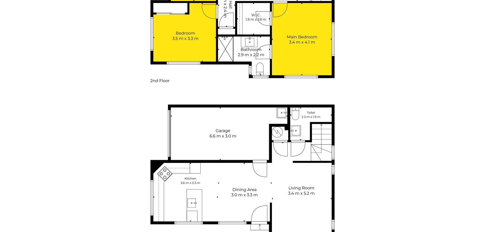 Floor plan for a 166 Princes Street East townhouse