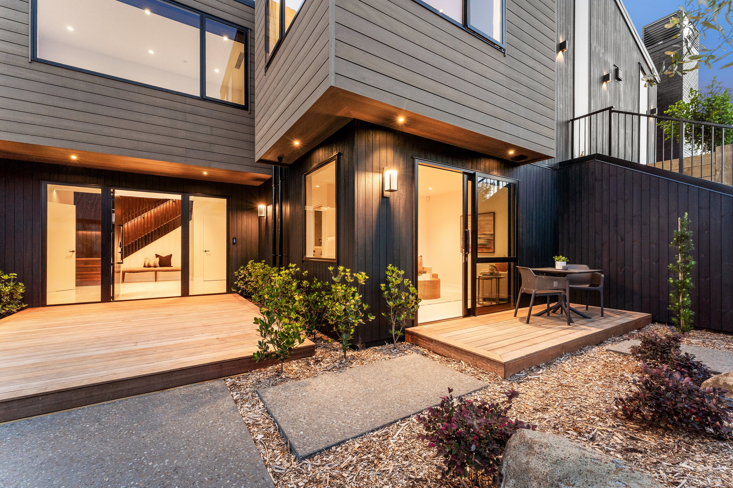 Completed exterior of the north-facing Matakana home
