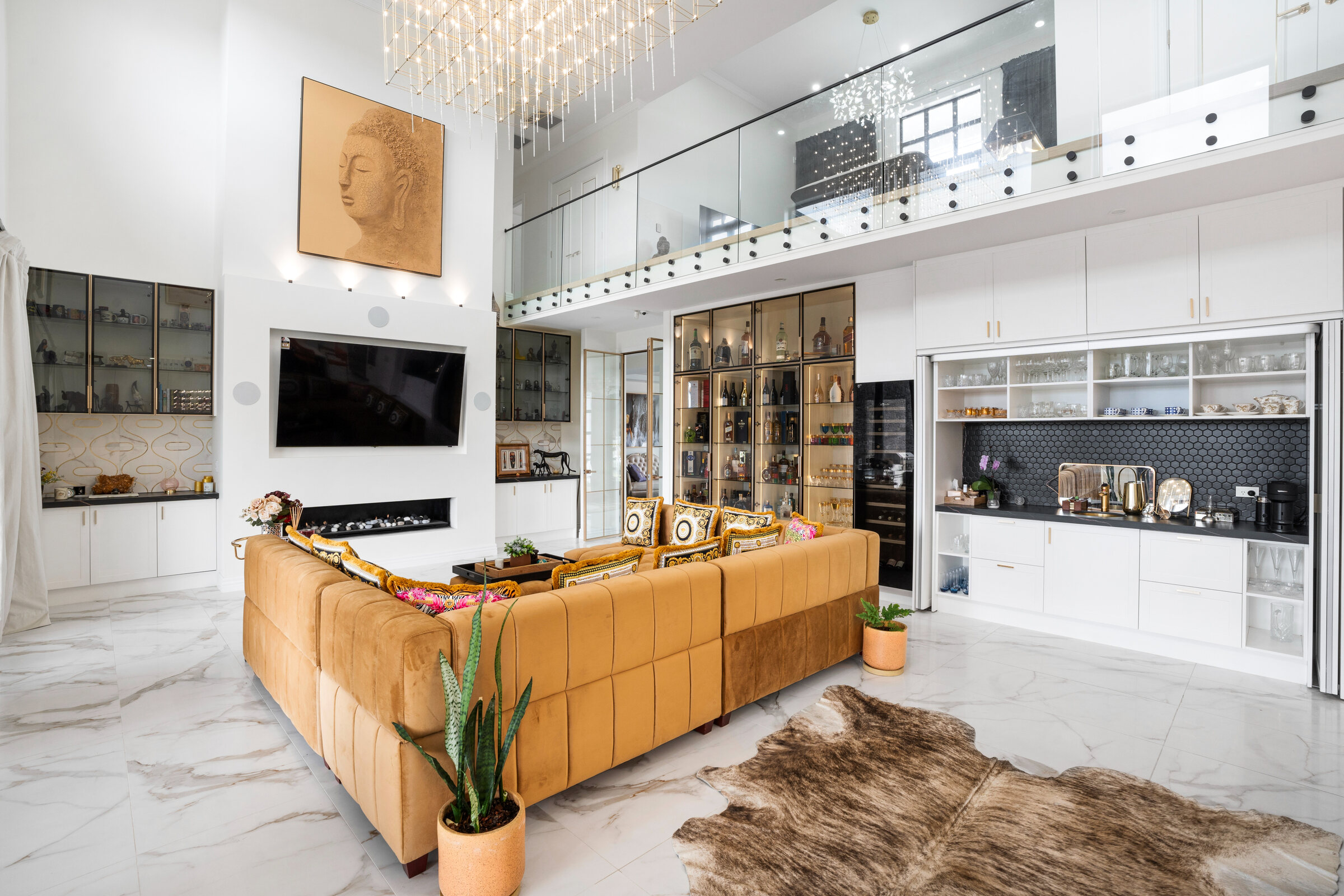 Kitchen joinery and island within the completed home