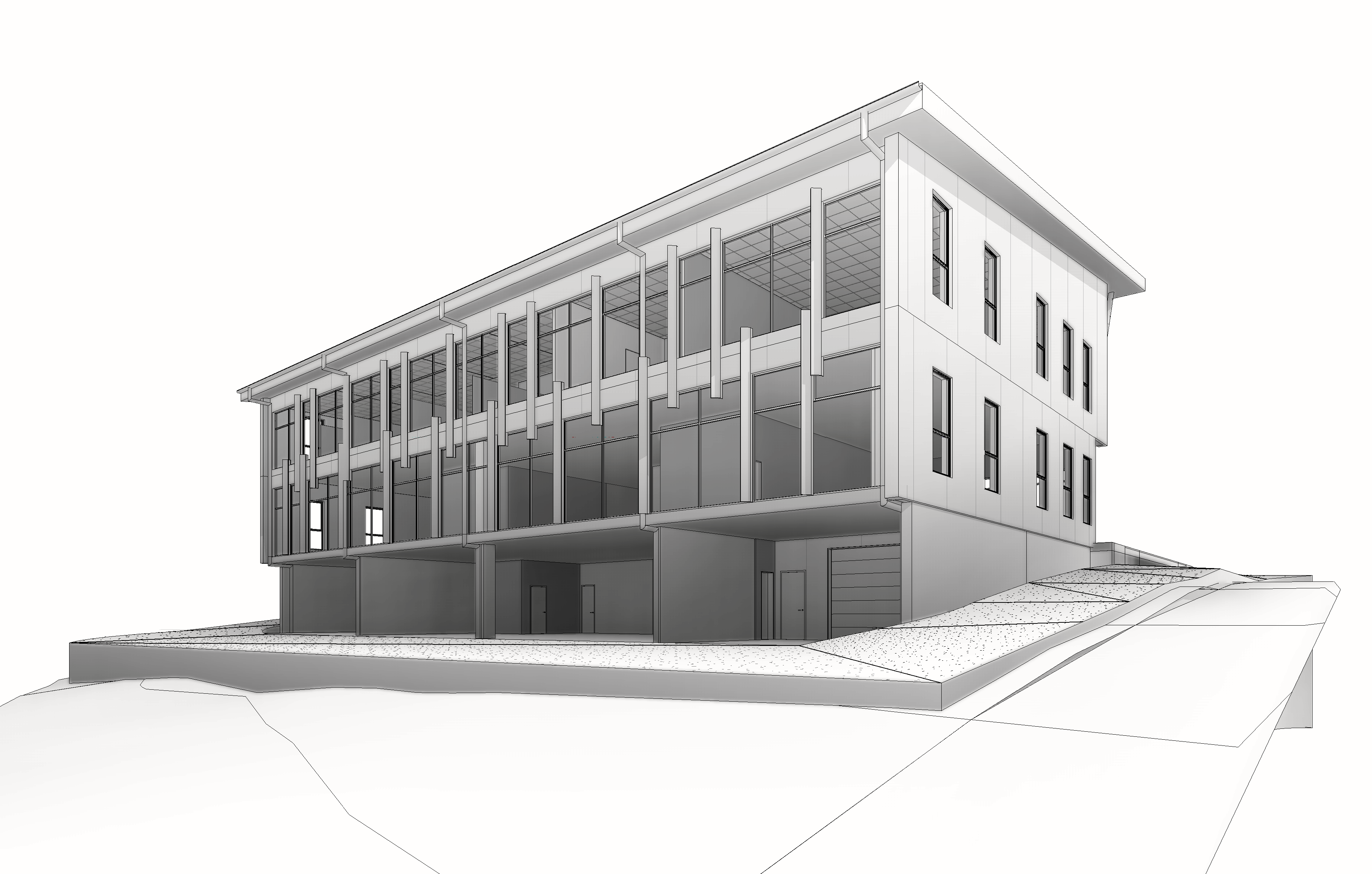 Three-dimensional architectural model of the Dairy Flat Highway commercial development