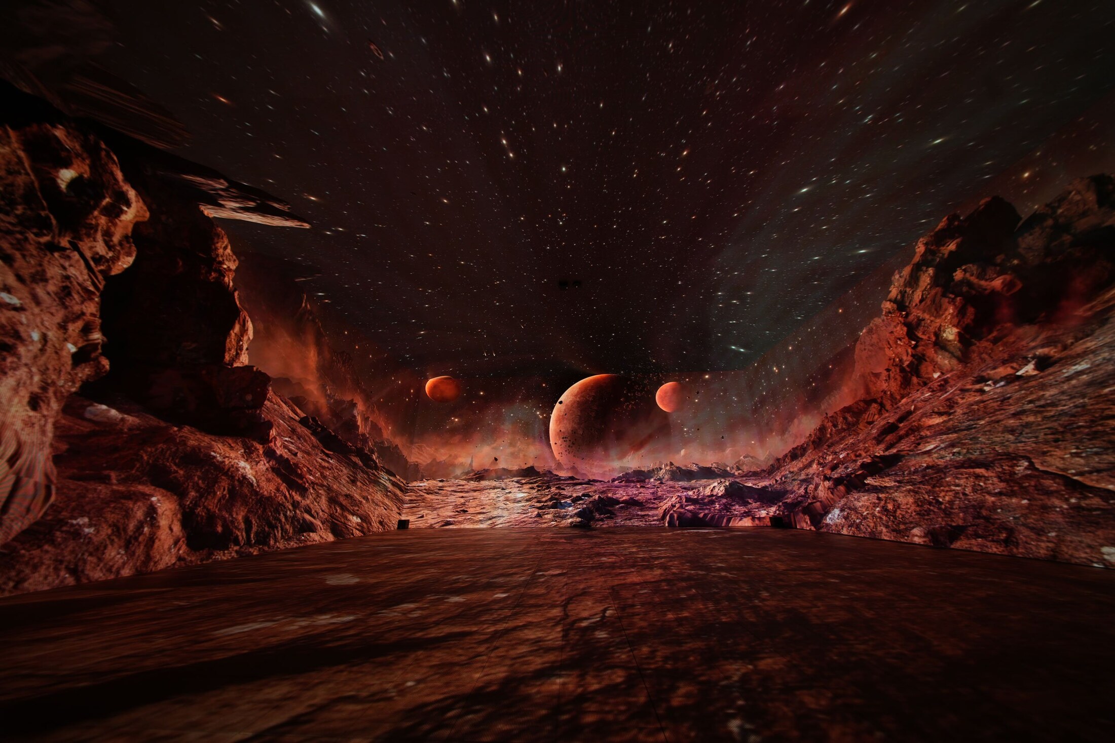 Planetary landscape projection at 3 Mirage