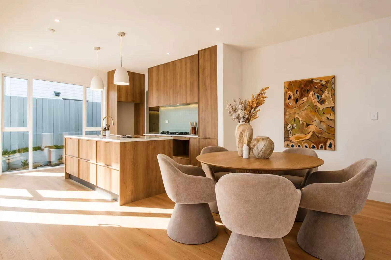 Kitchen and dining area within a William Souter Street home